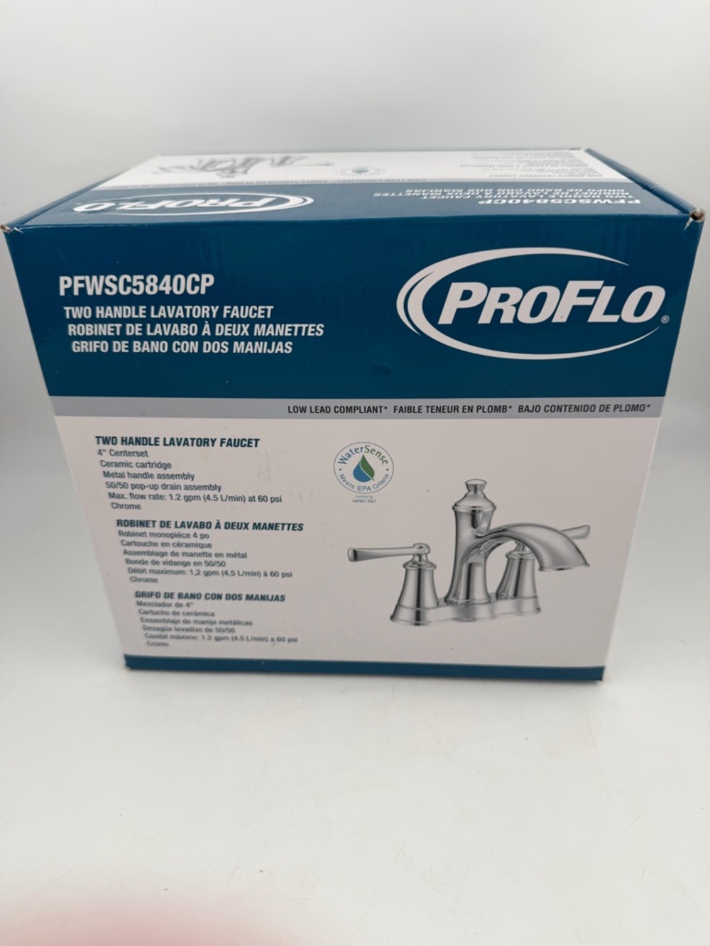 ProFlo Hopkins Two Handle Centerset Bathroom Sink Faucet in Chrome